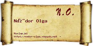 Nádor Olga névjegykártya